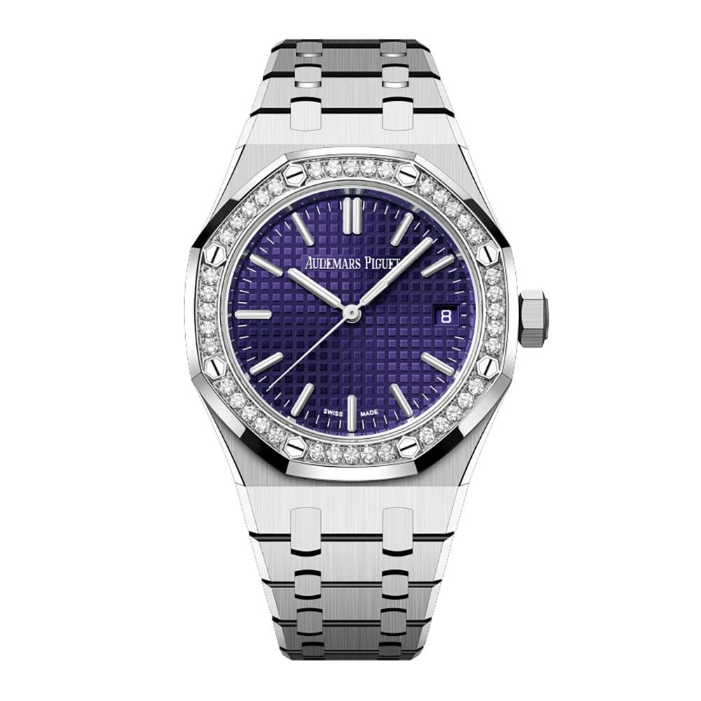 Audemars Piguet Royal Oak 15551BC, Selfwinding, 18K White Gold, Purple dial, 37 mm - Avi & Co. 1