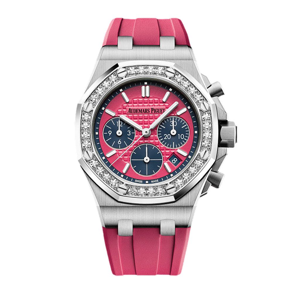 Audemars Piguet Royal Oak Offshore 26231ST.ZZ.D069CA.01, Stainless Steel, Diamond Bezel, Pink Dial, 37 mm - Avi & Co. 1