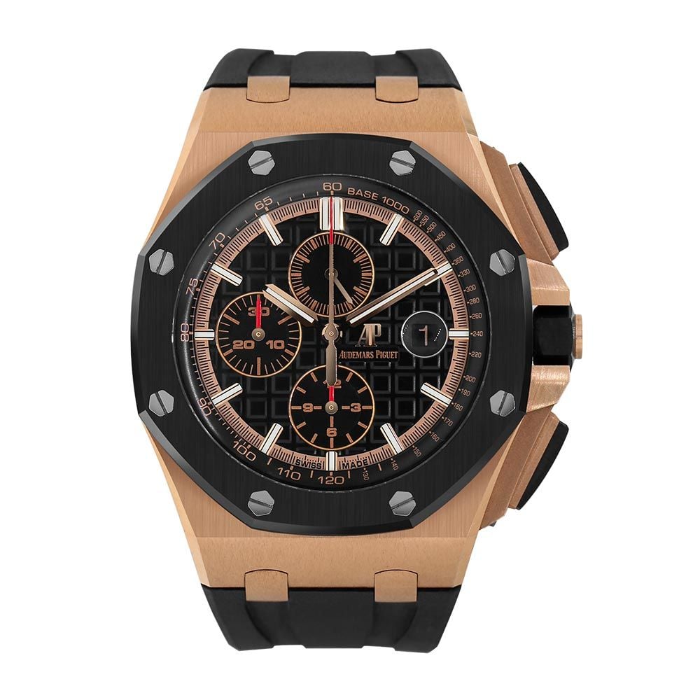 Audemars Piguet Royal Oak Offshore, 26401RO.OO.A002CA.02 18K Rose Gold, Black Dial, 44 mm - Avi & Co. 1