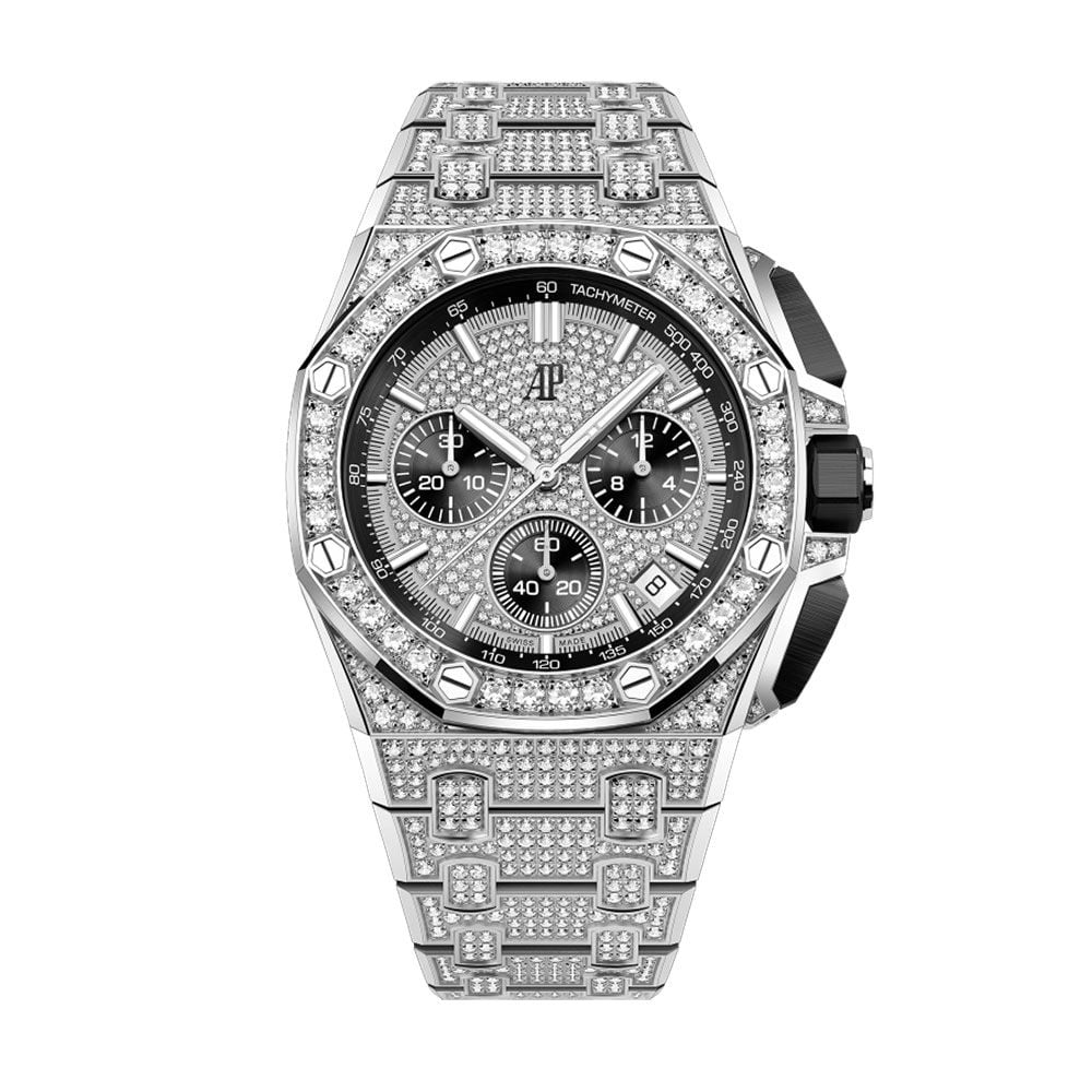 Audemars Piguet Royal Oak Offshore 26423BC, Chronograph, 18K White Gold, WG-diamonds dial, 43 mm - Avi & Co. 1