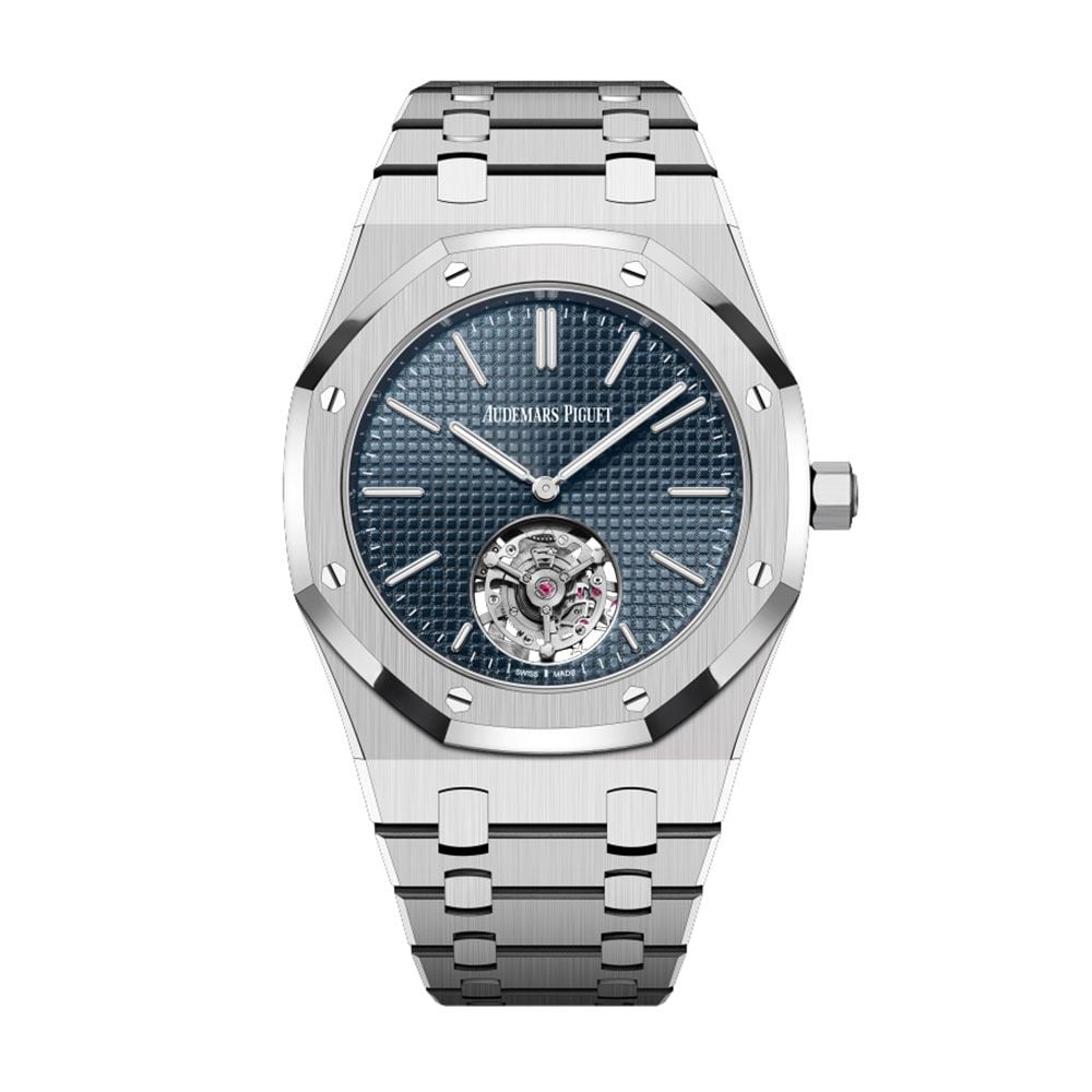 Audemars Piguet Royal Oak 26670ST, "Jumbo" Tourbillon, Stainless Steel, Blue Dial, 39 mm - Avi & Co. 1