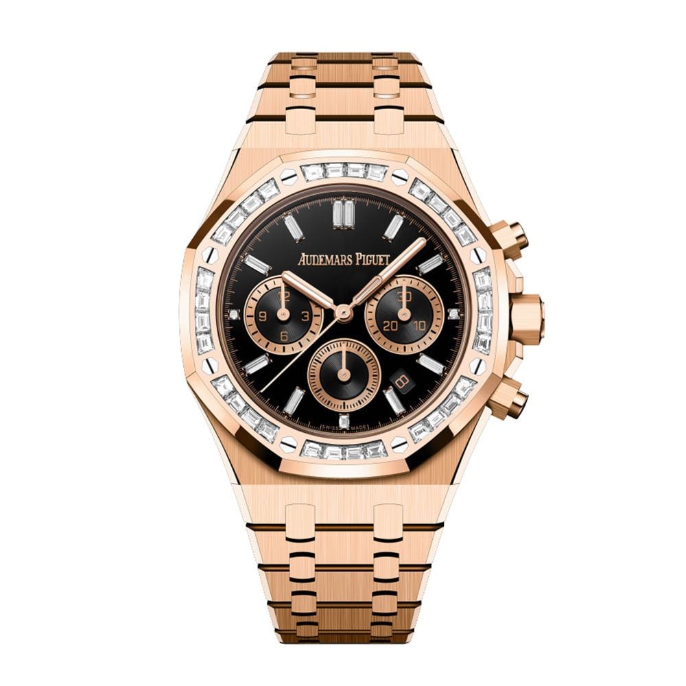 Audemars Piguet Royal Oak 26715OR, Chronograph, 18K Pink Gold, Onyx dial, 38 mm - Avi & Co. 1