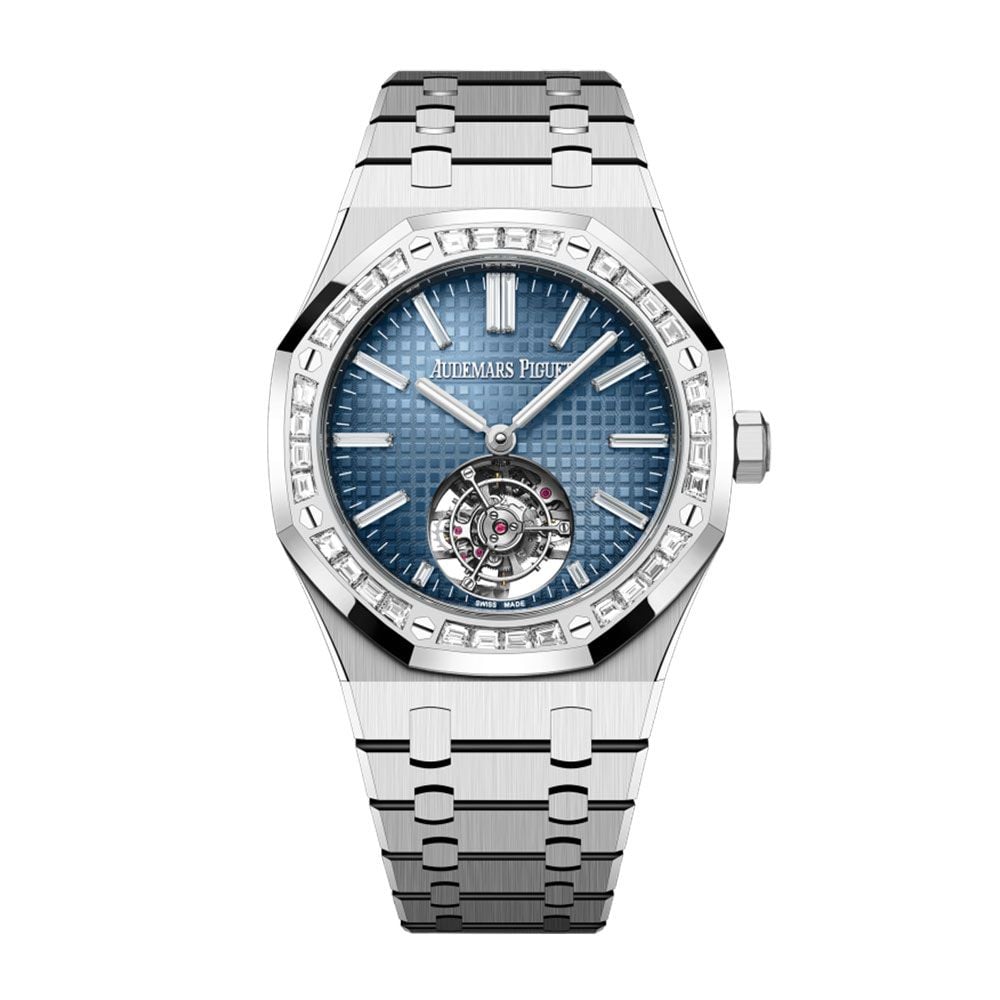 Audemars Piguet Royal Oak 26730BC, Flying Tourbillon, 18K White Gold, Blue Dial, 41 mm - Avi & Co. 1