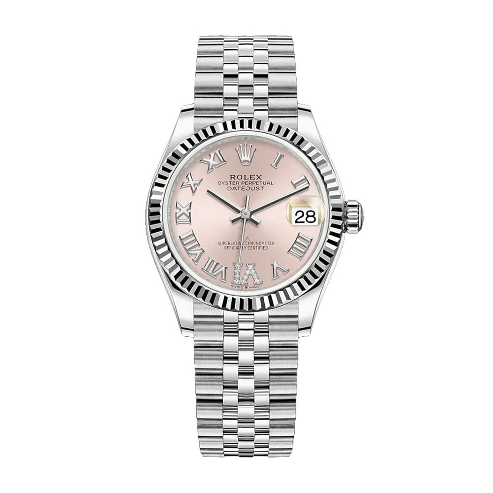 Rolex Lady-Datejust 278274, Jubilee, Steel, Pink Diamond Roman VI Dial, 31mm - Avi & Co. 1