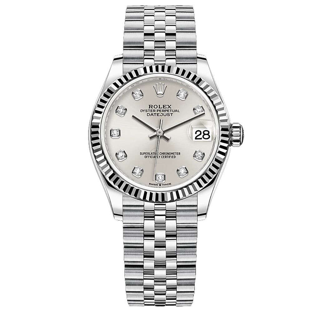 Rolex Lady-Datejust 278274, Jubilee, Steel, Silver Diamond Dial, 31mm - Avi & Co. 1
