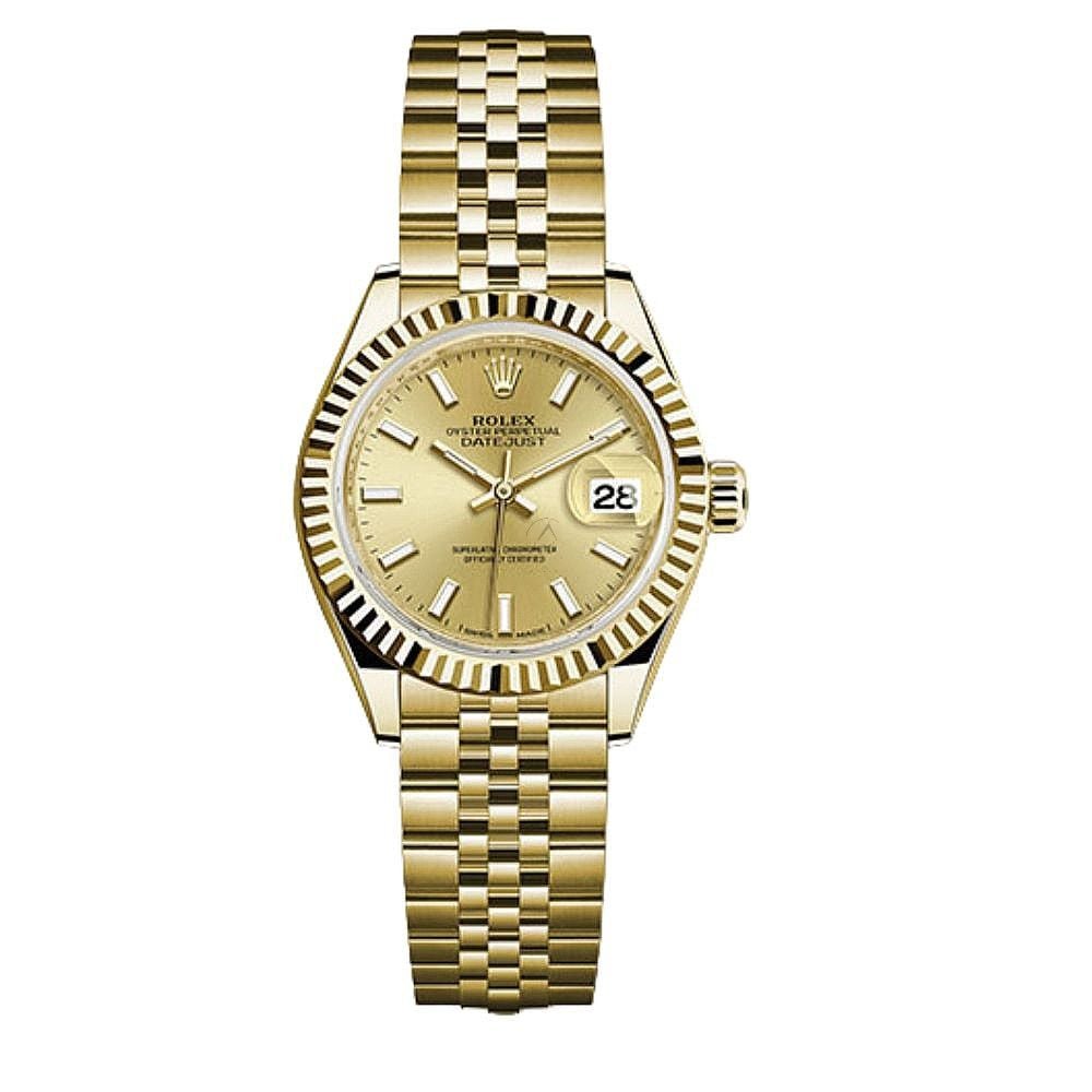 Rolex Lady-Datejust 279178, 18K Yellow Gold, Champagne Index Dial, 28 mm - Avi & Co. 1
