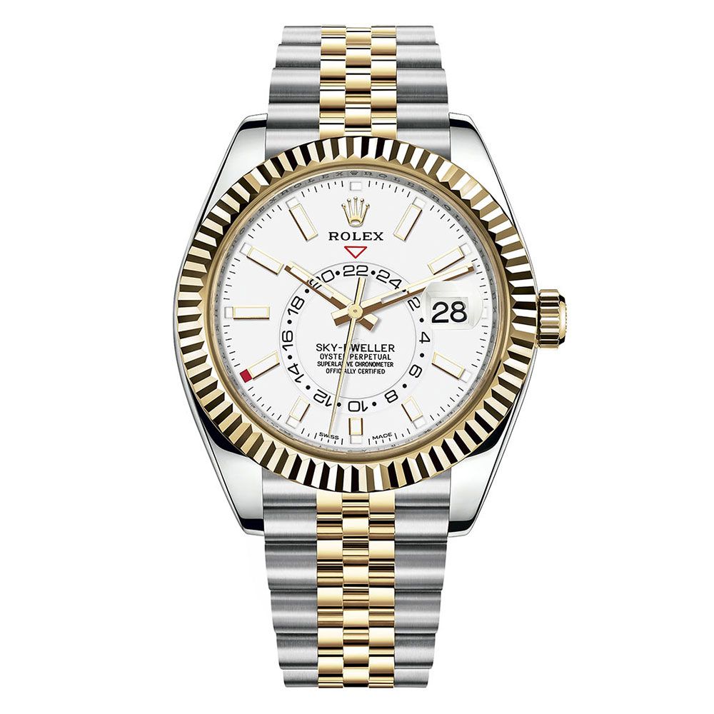 Rolex Sky-Dweller 326933, Jubilee, Steel & 18K Yellow Gold, White Index dial, 42 mm - Avi & Co. 1