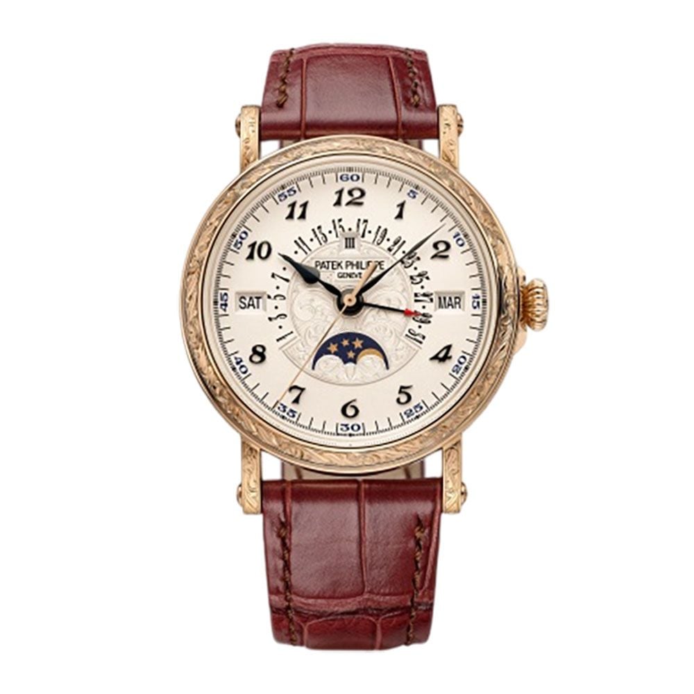 Shop Patek Philippe Grand Complications 5520RG, Rose Gold, Silvery Opaline Dial, 38 mm - Avi & Co. 1