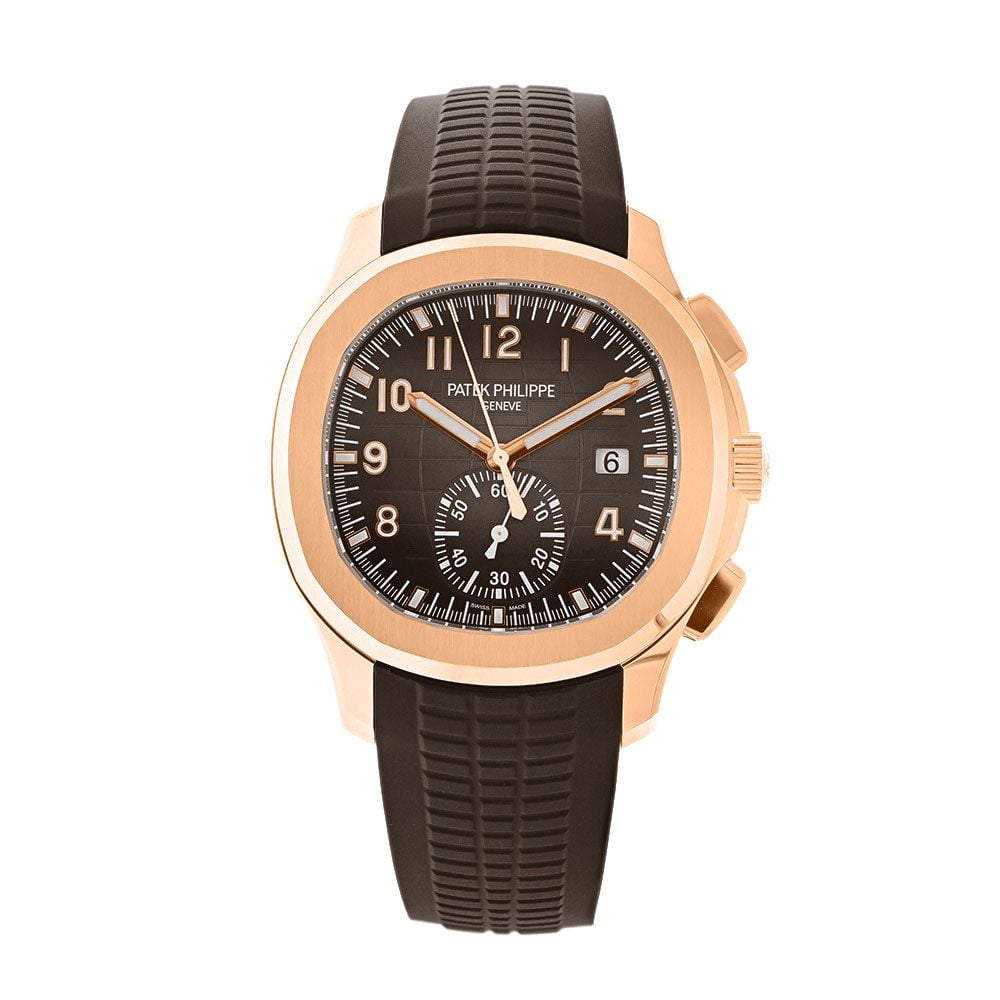 Shop Patek Philippe Aquanaut 5968R-001, 18K Rose Gold, Brown Dial, 42 mm - Avi & Co. 1