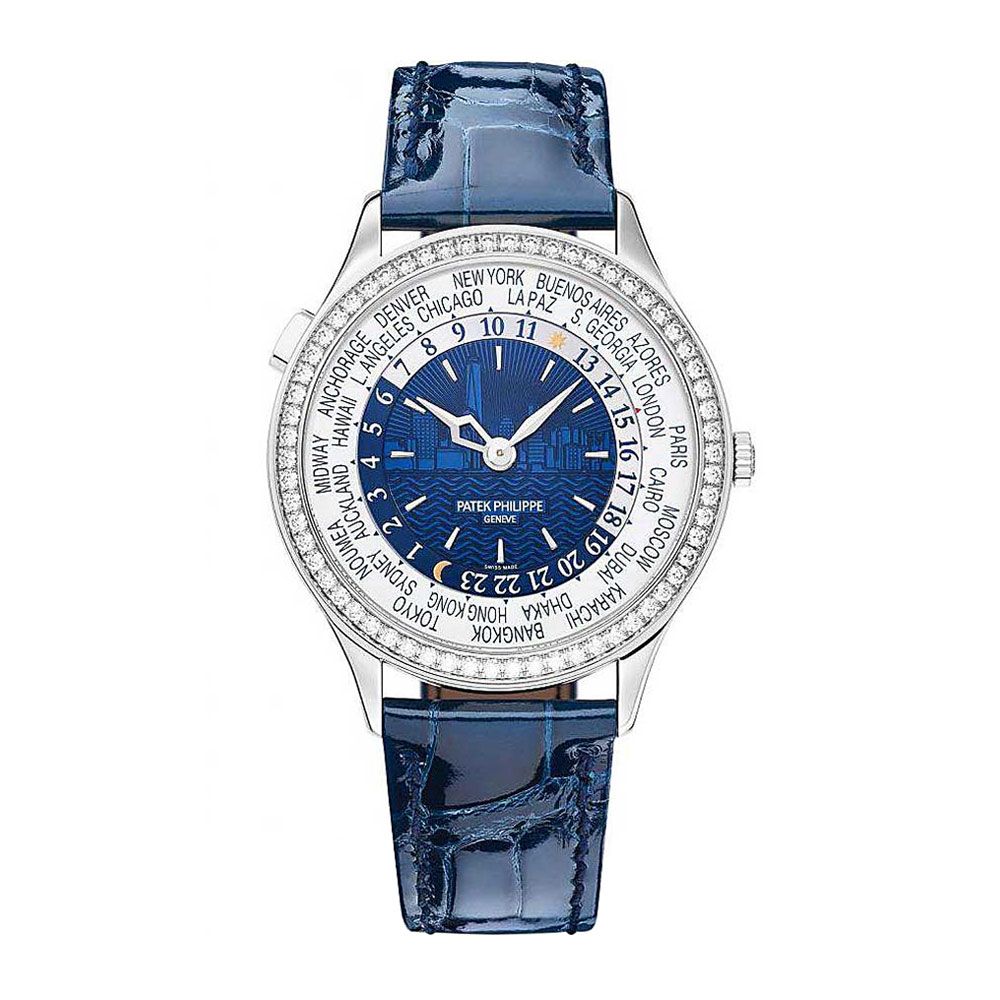 Patek Philippe Complications 7130G-015, 18K White Gold, "Sealed", Diamond Bezel, Blue Dial, 36 mm - Avi & Co. 1