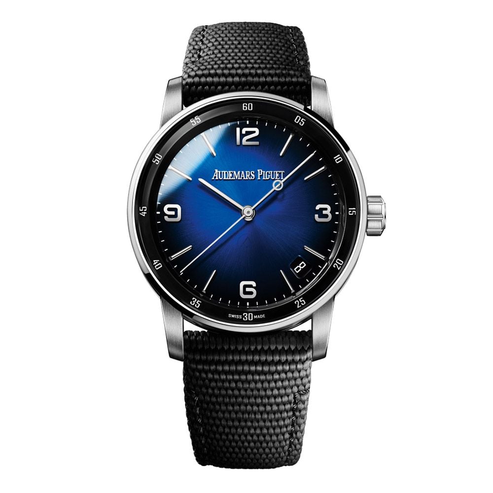 Shop Audemars Piguet Code 11.59 15210BC, 18K White Gold, Smoked Lacquered Blue dial, 41 mm - Avi & Co. 1