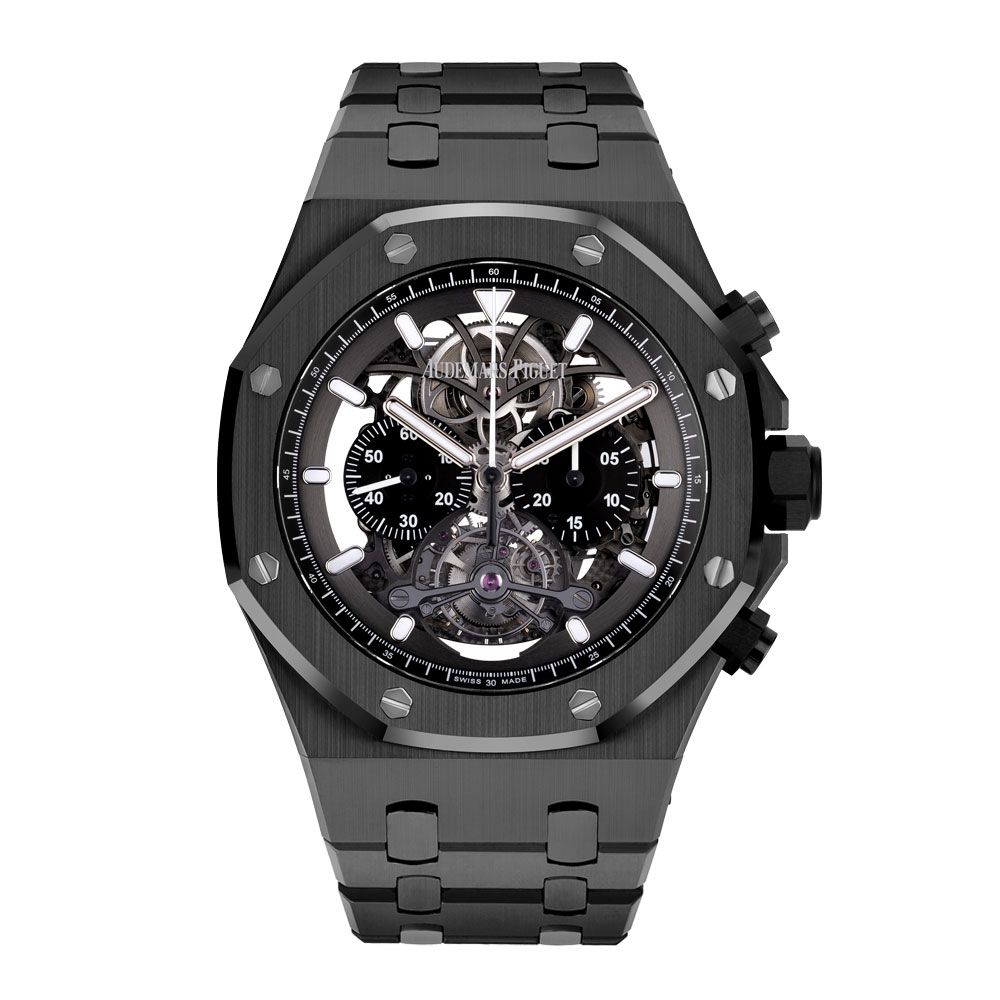 Audemars Piguet Royal Oak Tourbillon Chronograph, 26343CE.OO.1247CE.01 Ceramic, Transparent Dial, 44 mm - Avi & Co. 1
