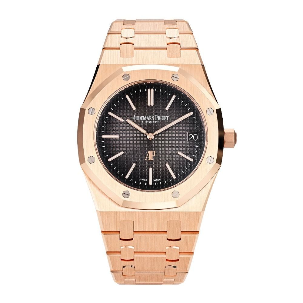Shop Audemars Piguet Royal Oak 16202OR, 18K Rose Gold, Grey Index Dial, 39 mm - Avi & Co. 1