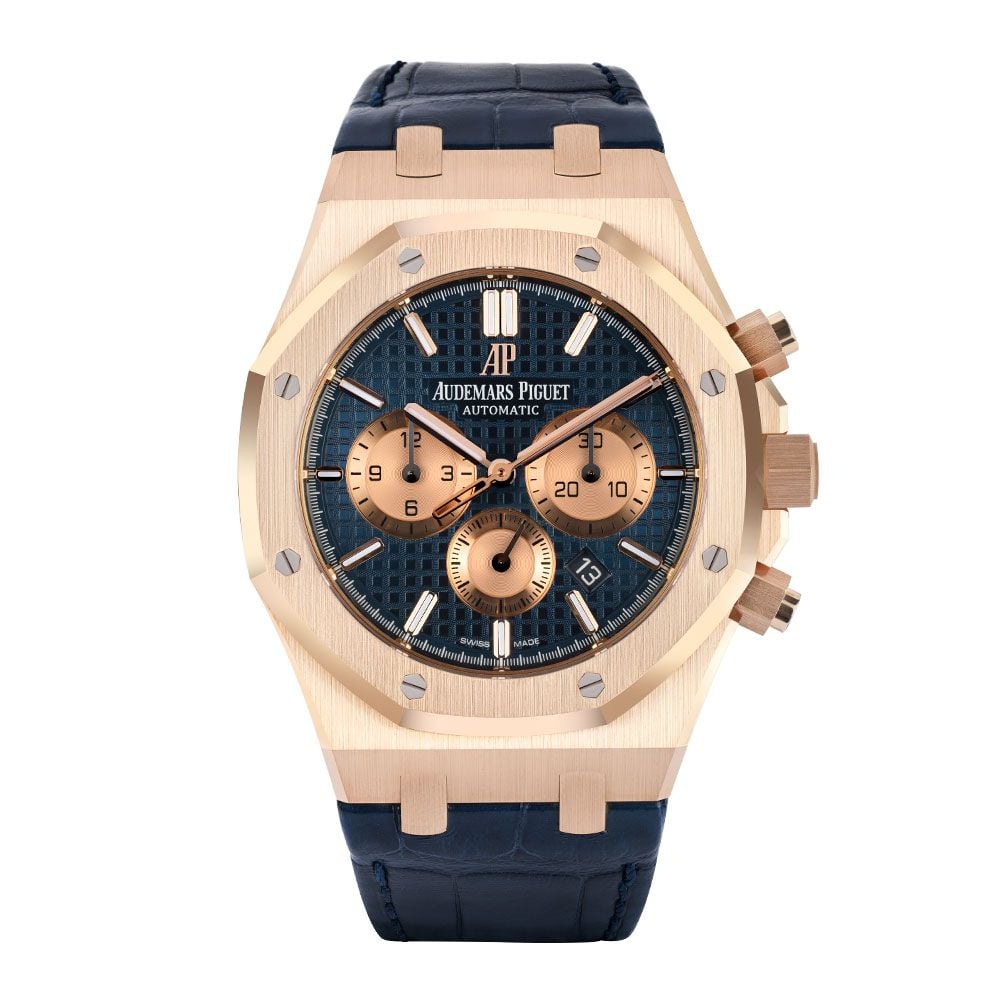 Authentic Audemars Piguet Royal Oak 26331OR.OO.D315CR.01 18K Rose Gold Blue Dial Watch - 41mm - Avi & Co. 1