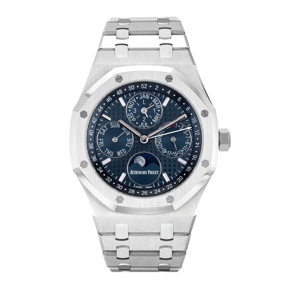 Audemars Piguet Royal Oak 26574ST, Perpetual Calendar, Steel, Blue Index Dial, 41 mm - Avi & Co. 1
