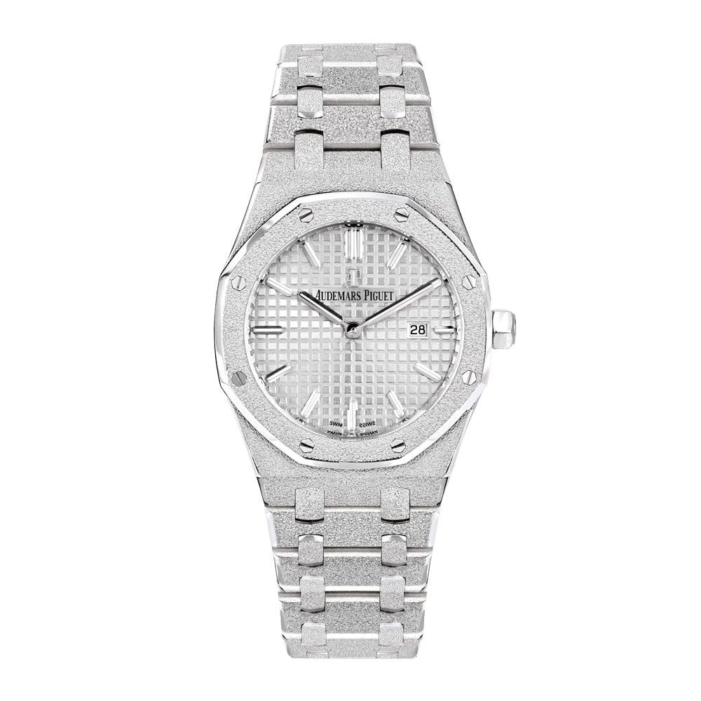 Audemars Piguet Royal Oak 67653BC.GG.1263BC.01, 18K Frosted White Gold, Silver Dial, 33 mm - Avi & Co. 1