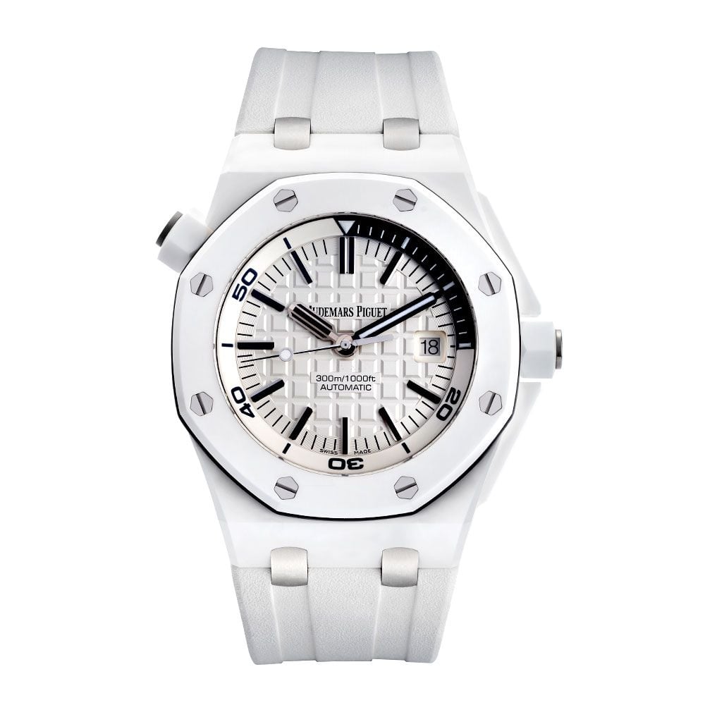 Audemars Piguet Offshore 15707CB.OO.A010CA.01 White Ceramic Diver Watch - 42mm - Avi & Co. 1