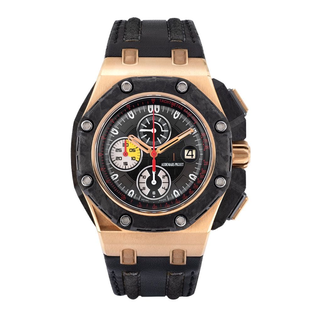 Audemars Piguet Royal Oak Offshore 26290RO.OO.A001VE.01, 18K Rose Gold, Black Dial, 44 mm - Avi & Co. 1