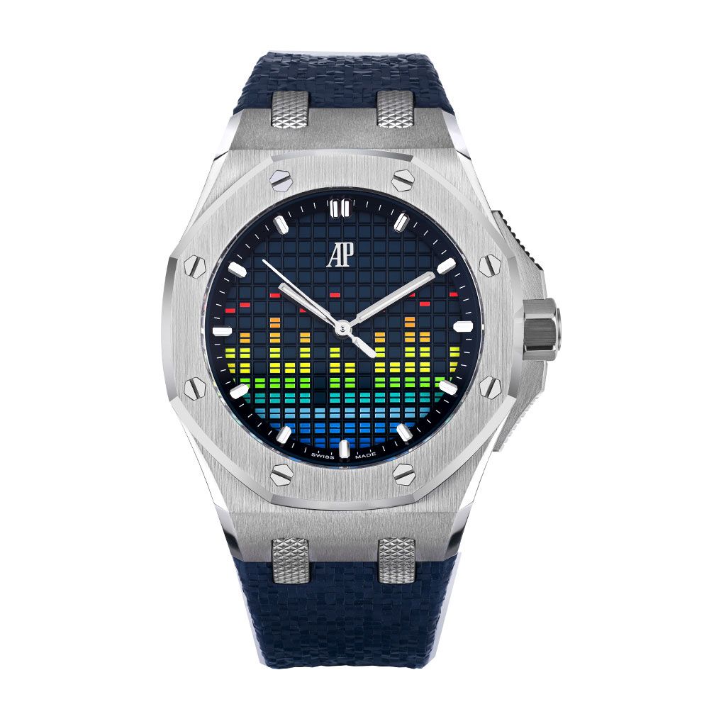 Audemars Piguet Royal Oak Offshore, 77600TI, Music Edition, Titanium, Blue Index Dial - Avi & Co. 1