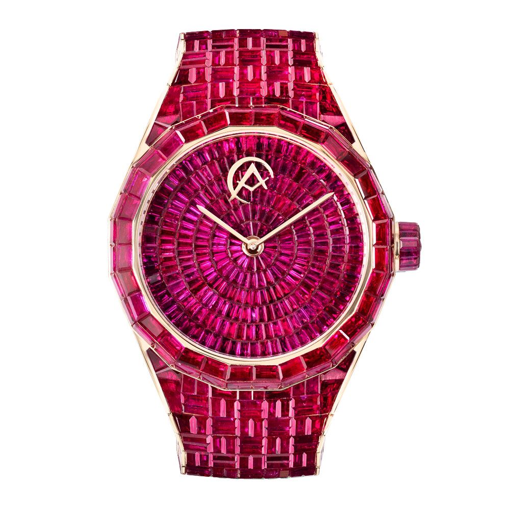 Hue By Avi & Co. AH17R, 18K Rose Gold, Red Ruby Dial, 44 mm - Avi & Co. 1