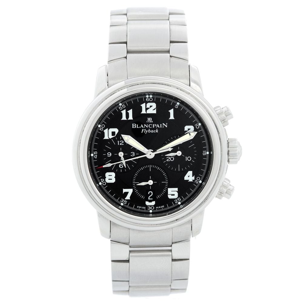 Blancpain Leman 218F-1139, Flyback Chronograph, Steel, Black Dial - Avi & Co. 1