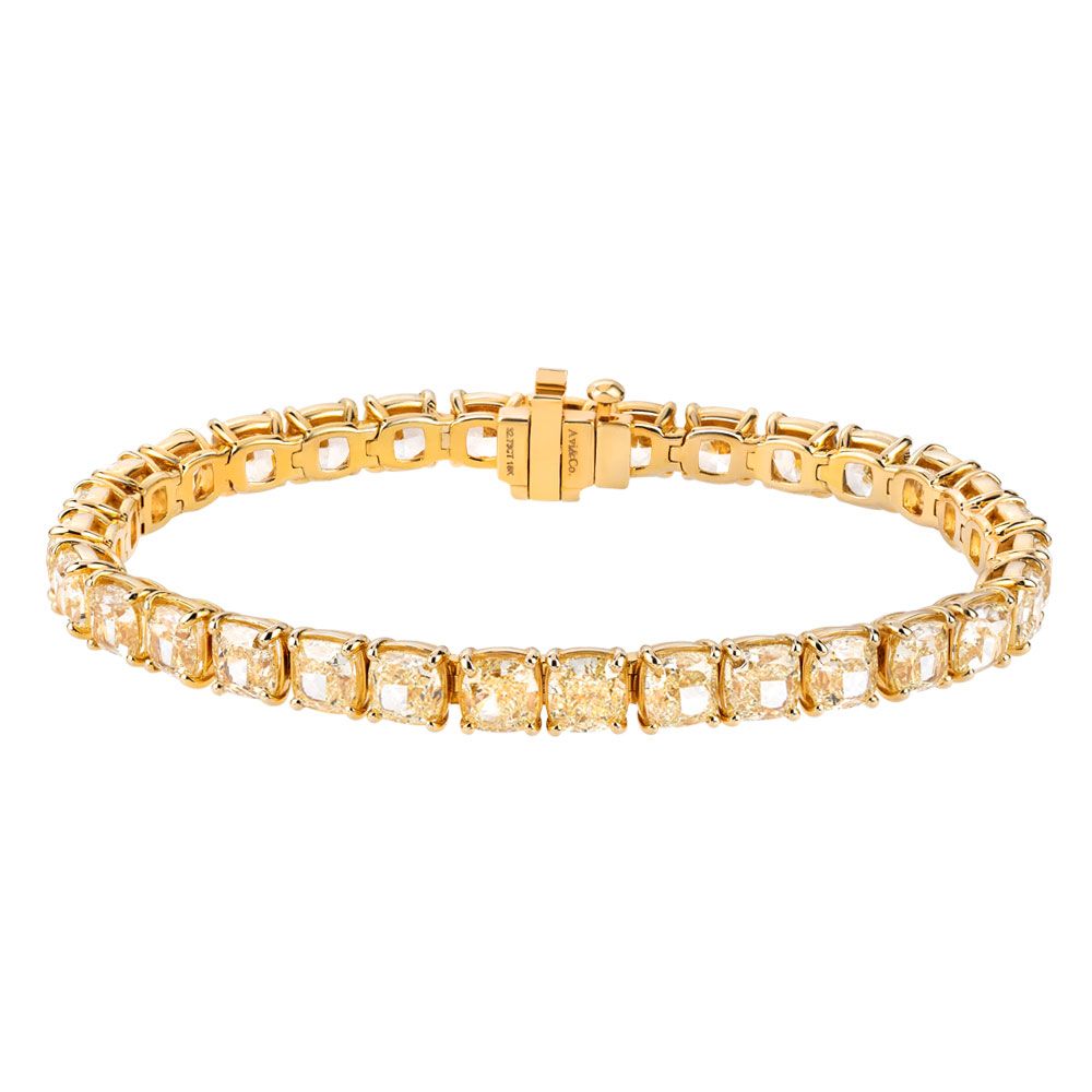Avi & Co. Fancy Yellow Cushion Cut Line Bracelet - Avi & Co. 1