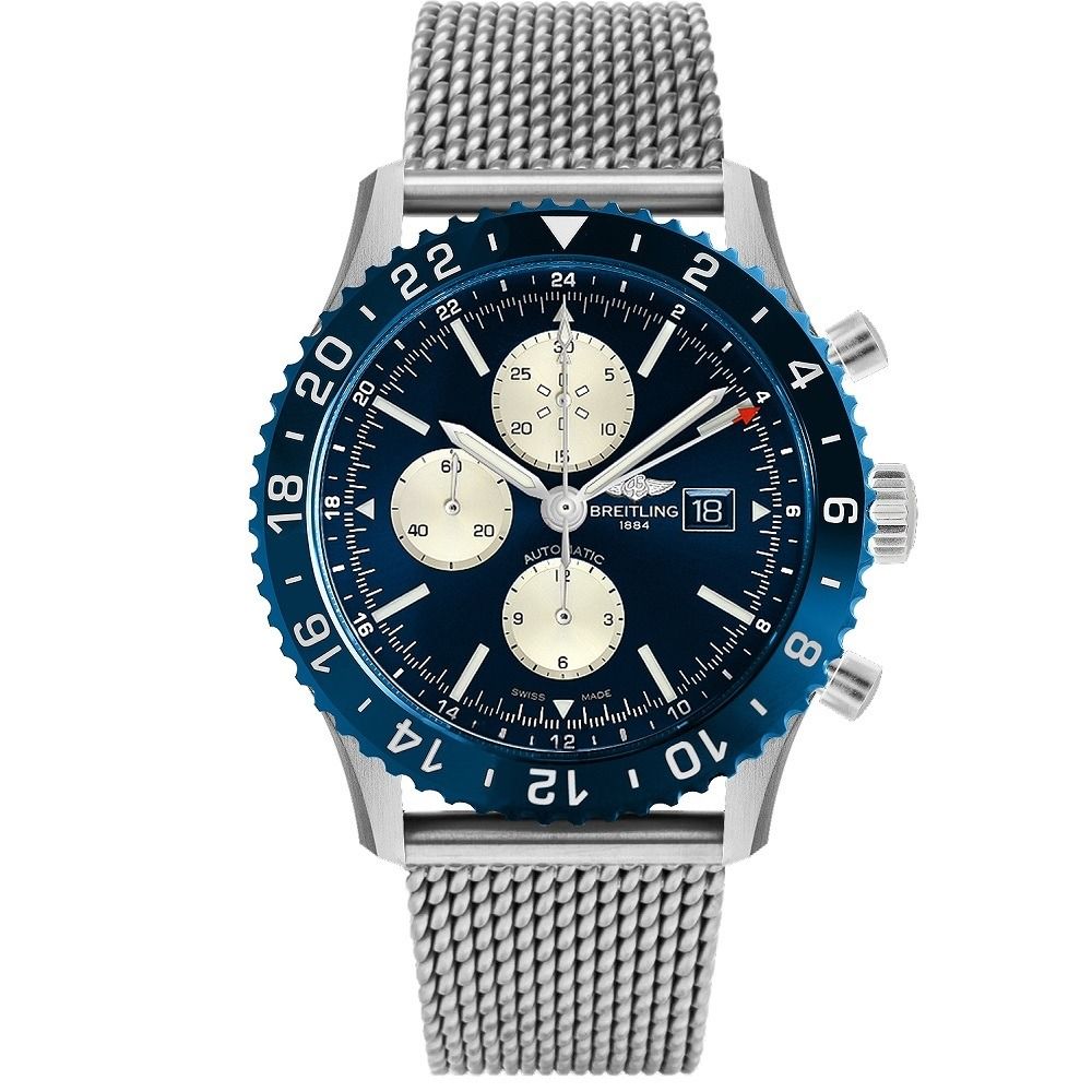 Breitling Chronoliner Breitling Chronoliner SS Blue Dial 45.5MM Ref#Y2 - Avi & Co. 2
