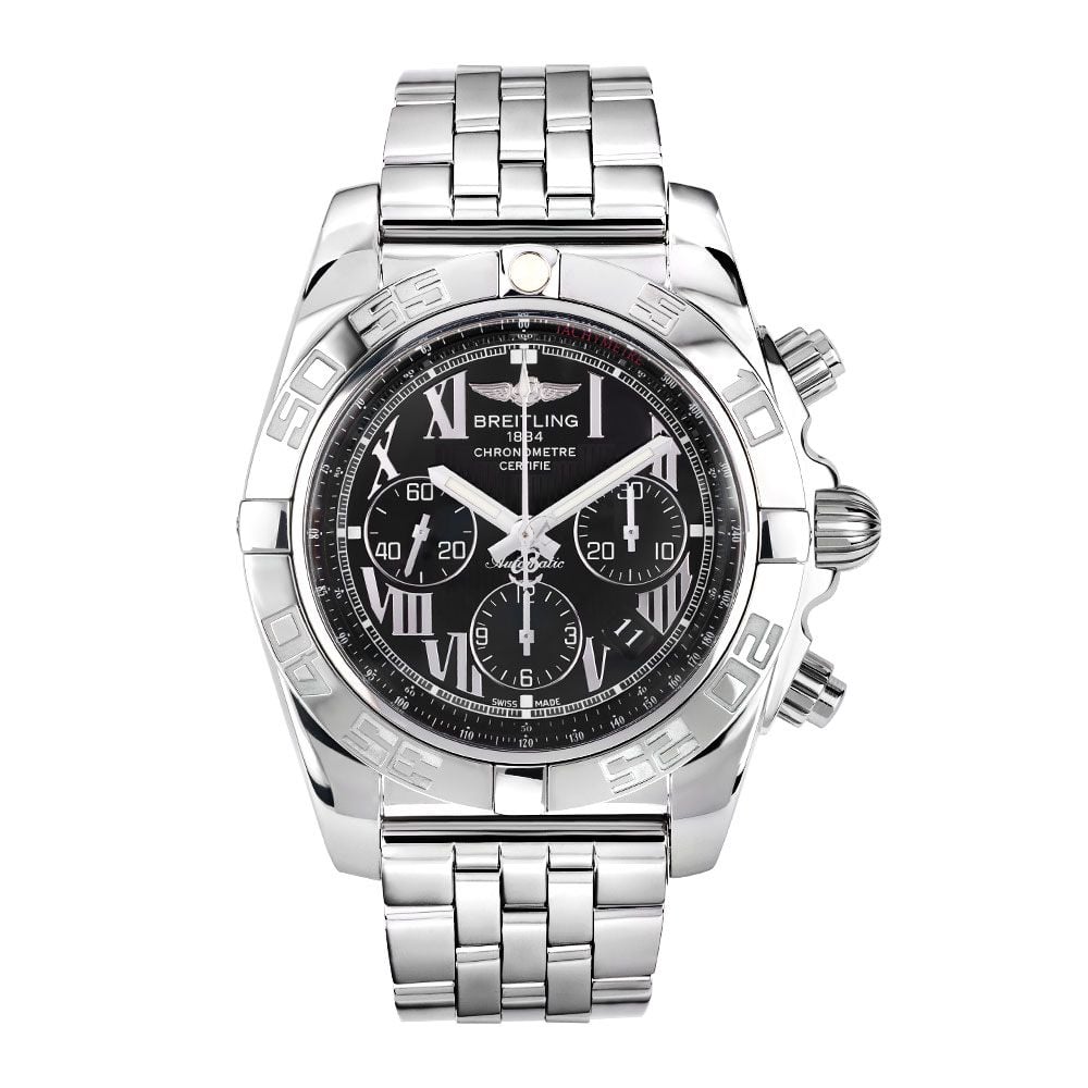 Breitling Chronomat AB0110, Stainless Steel, Black Roman Dial, 44 mm - Avi & Co. 1