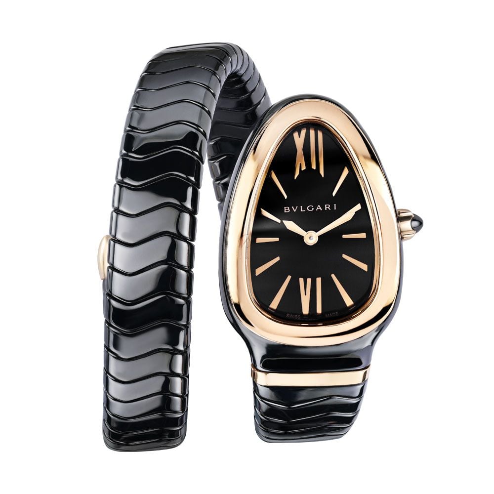 Bvlgari Serpenti Spiga 102735, Black Ceramic, Black Dial, 35MM - Avi & Co. 1