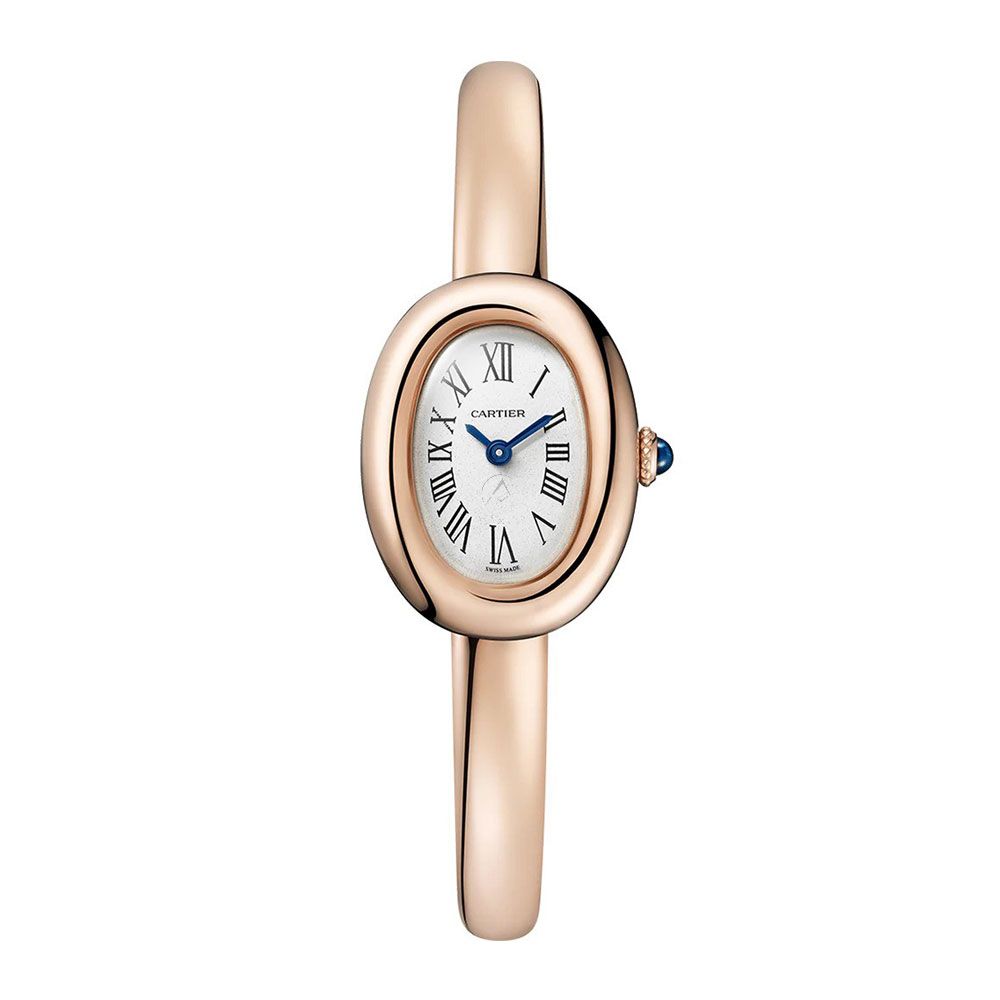 Cartier Baignoire WGBA0019, 18K Rose Gold, Silver Roman Dial, Size 15 - Avi & Co. 1