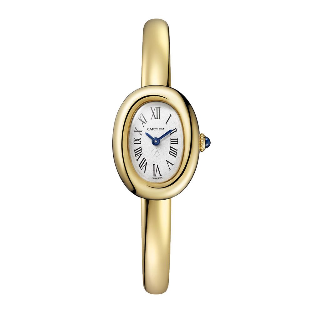 Cartier Baignoire WGBA0035, 18K Yellow Gold, Silver Roman Dial, Size 17 - Avi & Co. 1