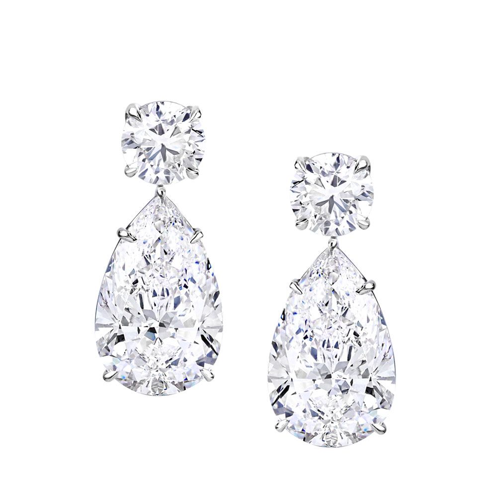 Avi & Co. Pear Cut Drop Diamond Earrings
