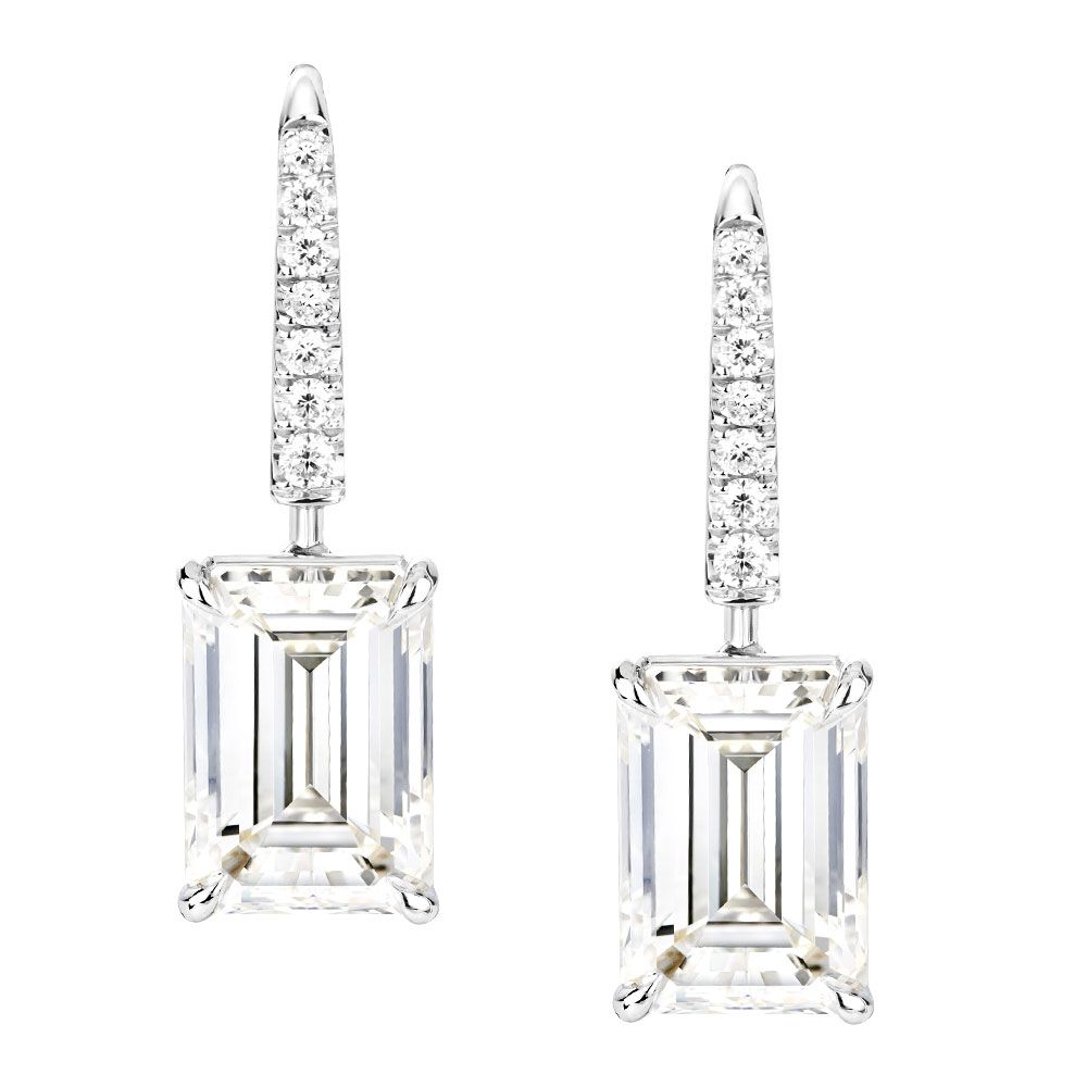 Avi & Co. Emerald Cut Diamond Drop Earrings - Avi & Co. 1