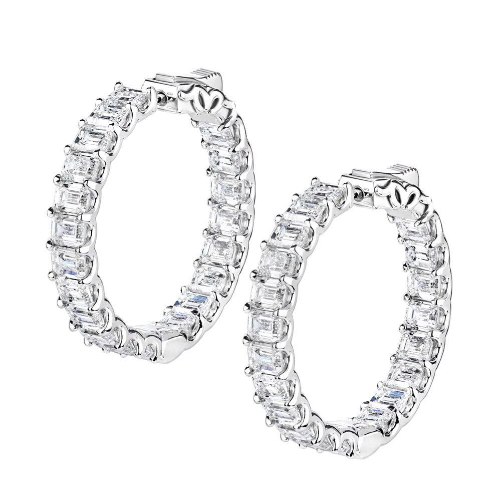 Avi & Co. Emerald Cut Diamond Hoop Earrings - Avi & Co. 1