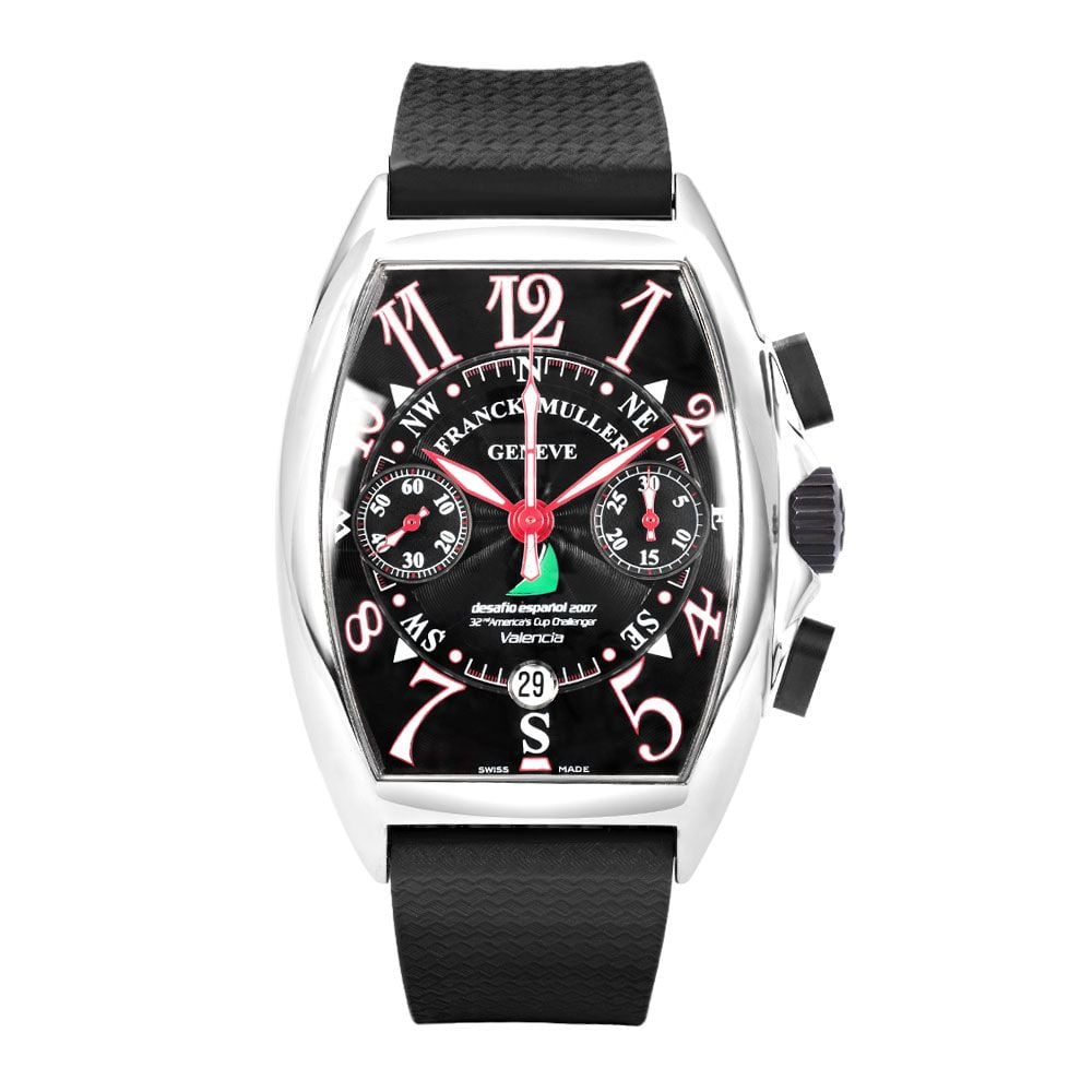 Franck Muller Mariner America's Cup Valencia 7080 CC AT VAL, Stainless Steel, Black Dial, 55 mm - Avi & Co. 1