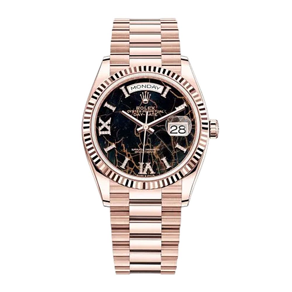 Rolex Day-date 36, 128235, 18K Rose Gold, Eisenkiesel Diamond Dial, 36 mm - Avi & Co. 1