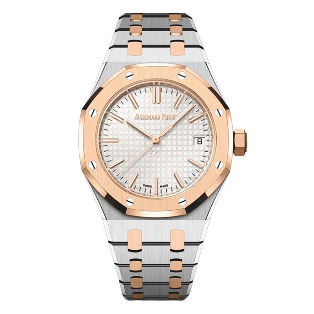 Audemars Piguet Royal Oak 15550SR, Steel & 18K Rose Gold, Silver Index - Avi & Co. 1