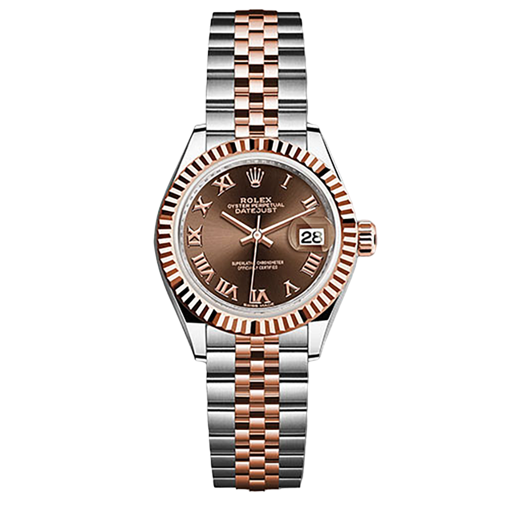 Rolex Lady-Datejust 279171, Jubilee, Steel & 18K Rose Gold, Chocolate - Avi & Co. 1