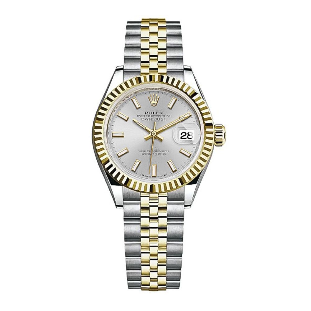 Rolex Lady-Datejust 279173, Steel & 18K Yellow Gold, Silver Index Dial, 28mm - Avi & Co. 1