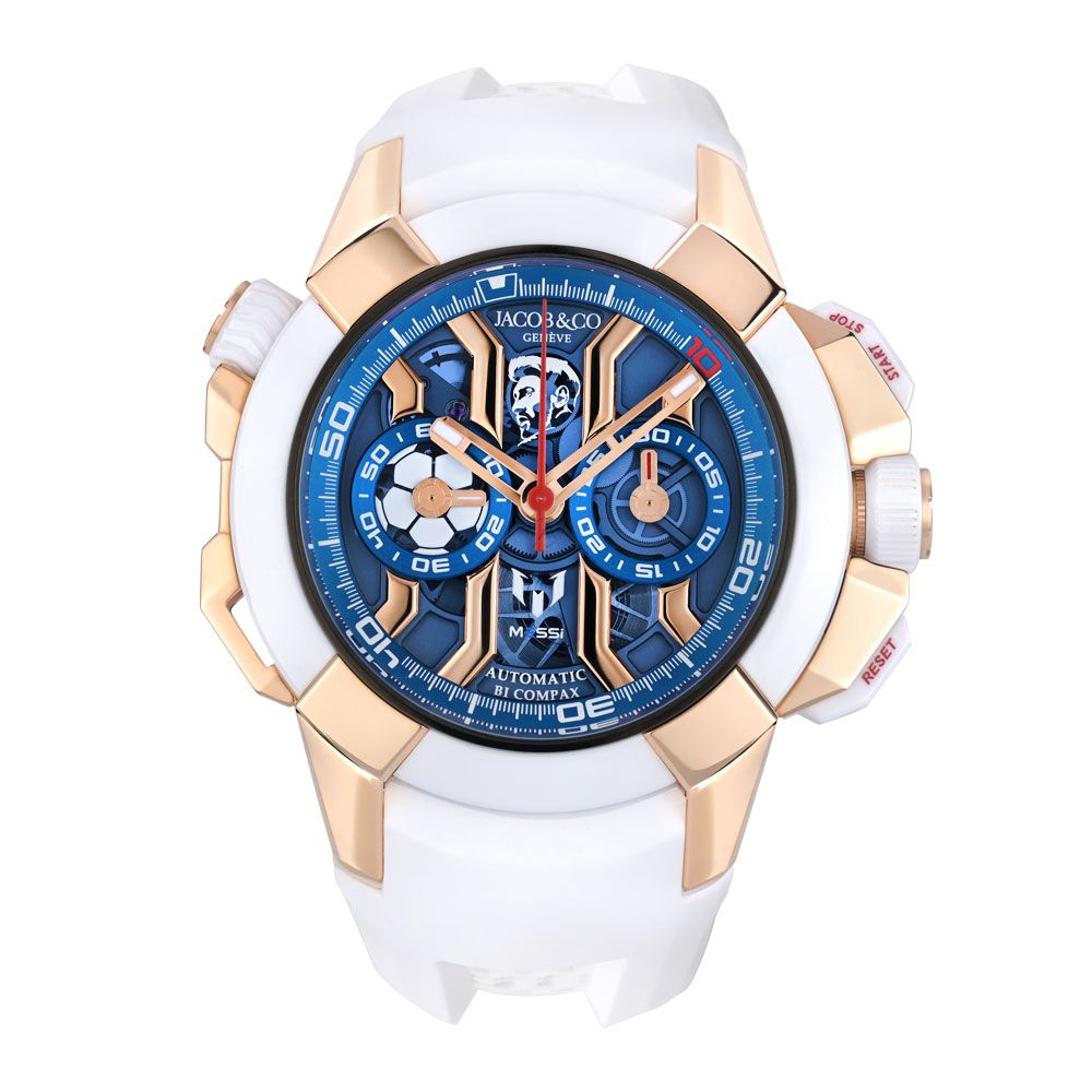 Jacob & Co. Messi EC312.42.PD.LL.A, 18K Rose Gold, Blue Skeleton Dial, 4 - Avi & Co. 1