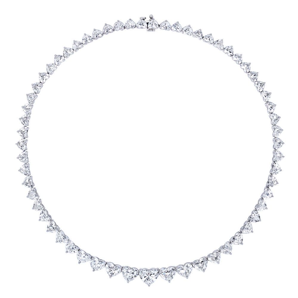 Avi & Co. Heart Necklace Plat 57.3GR 16" ND 48.40CT 61ST GIA Certified - Avi & Co. 1