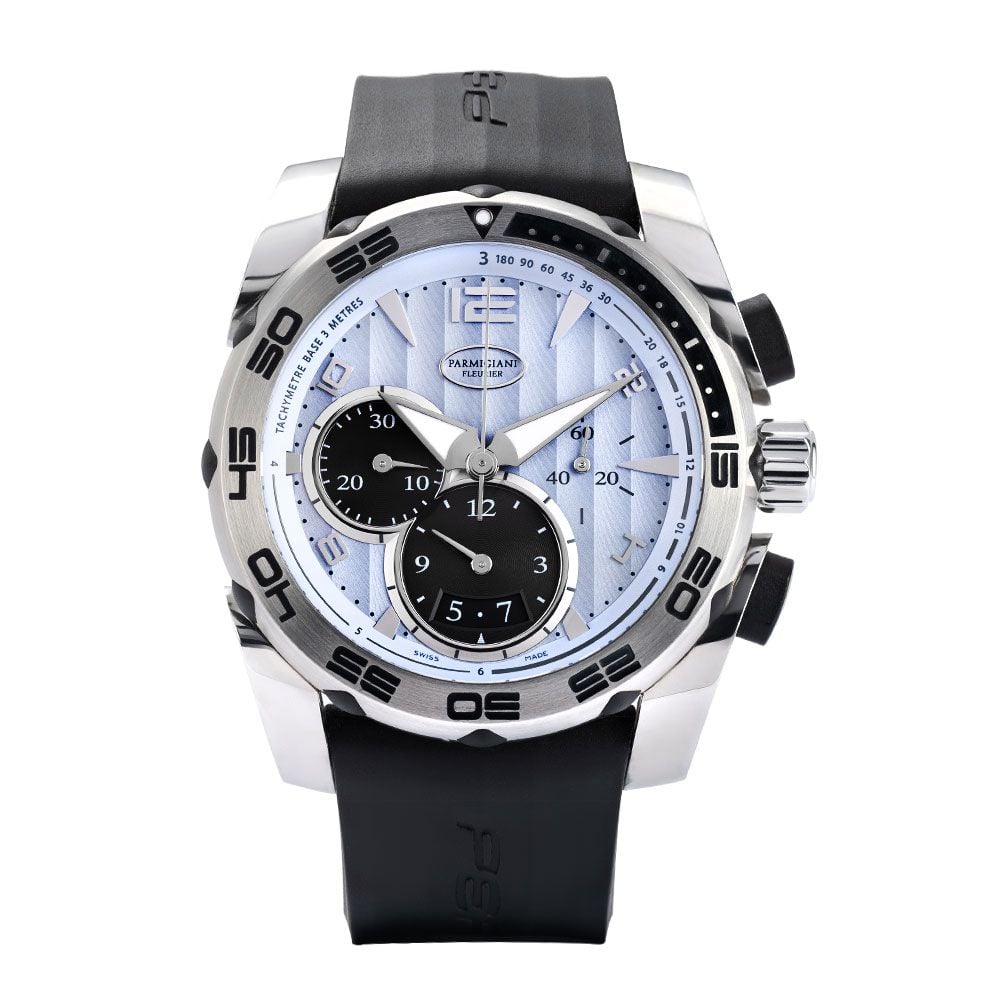 Parmigiani Fleurier PFC528, Stainless Steel, Blue Dial, 45 mm - Avi & Co. 1
