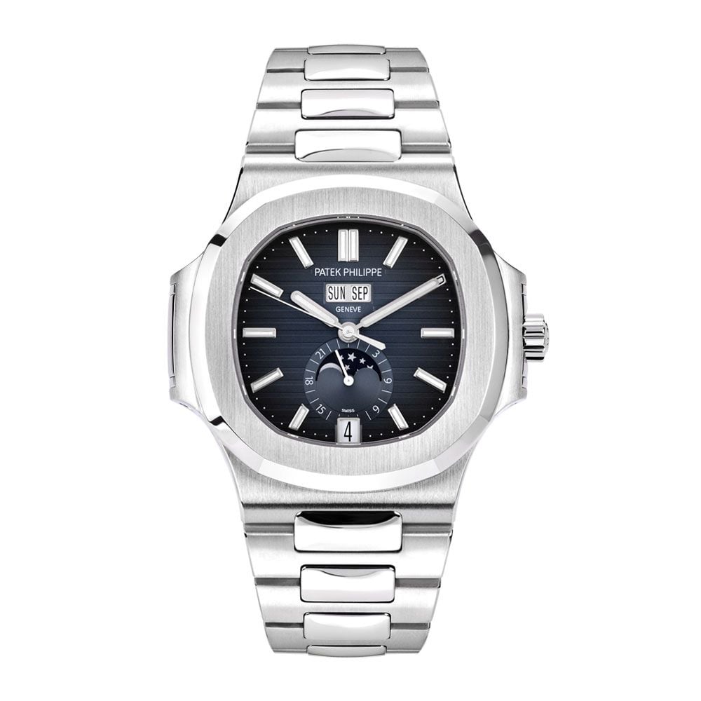 Patek Philippe Nautilus 5726/1A, Moonphase, Steel, Blue Index Dial, 41 mm - Avi & Co. 1