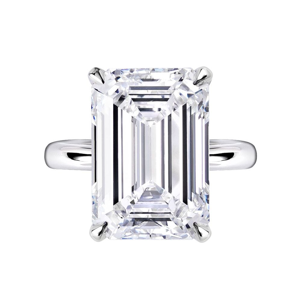 Shop Avi & Co. Platinum Emerald Cut Solitaire Diamond Ring, 10.24CT, GIA - Avi & Co. 1