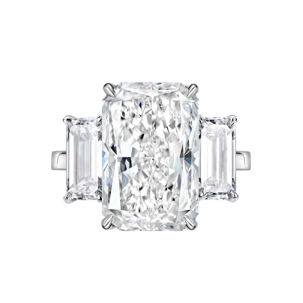 Avi & Co. Radiant & Trapezoid Cut Diamond Engagement Ring