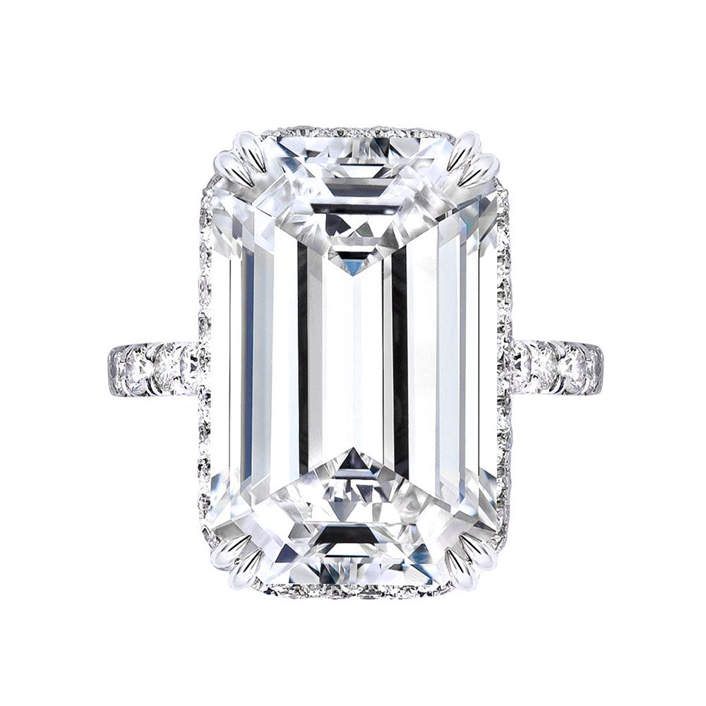 Avi & Co. Engagement Rings, Platinum Emerald Cut Diamond Ring, C-12.48CT, S-2.50CT, GIA - Avi & Co. 1