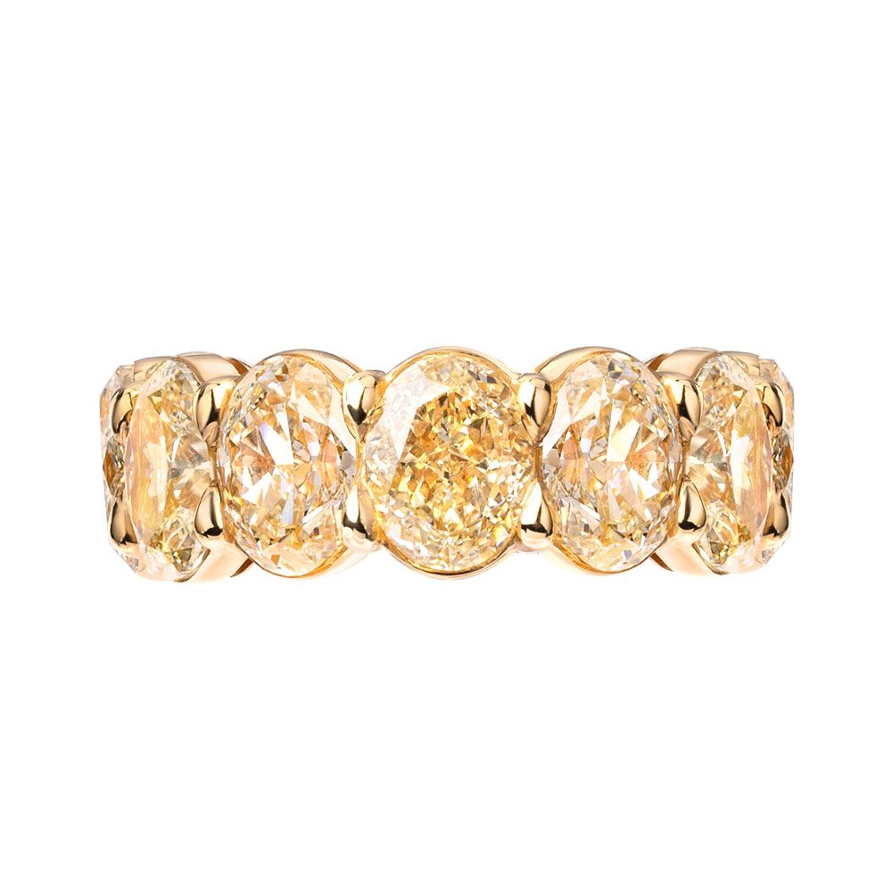 Avi & Co. 18K Yellow Gold Oval Cut Yellow Diamond Eternity Ring, 18.47CT - Avi & Co. 1