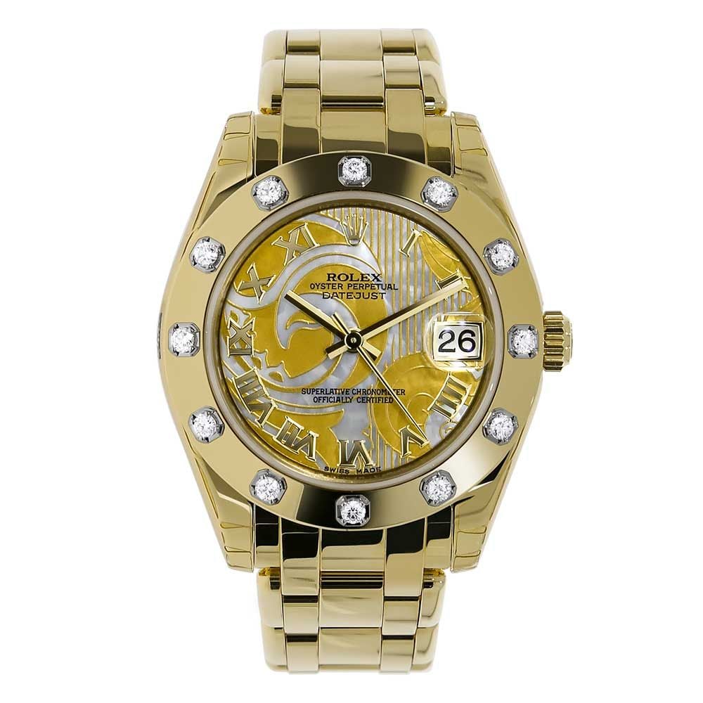 Rolex Datejust Pearlmaster 81318, 18K Yellow Gold, Gold MOP Roman Dial - Avi & Co. 1
