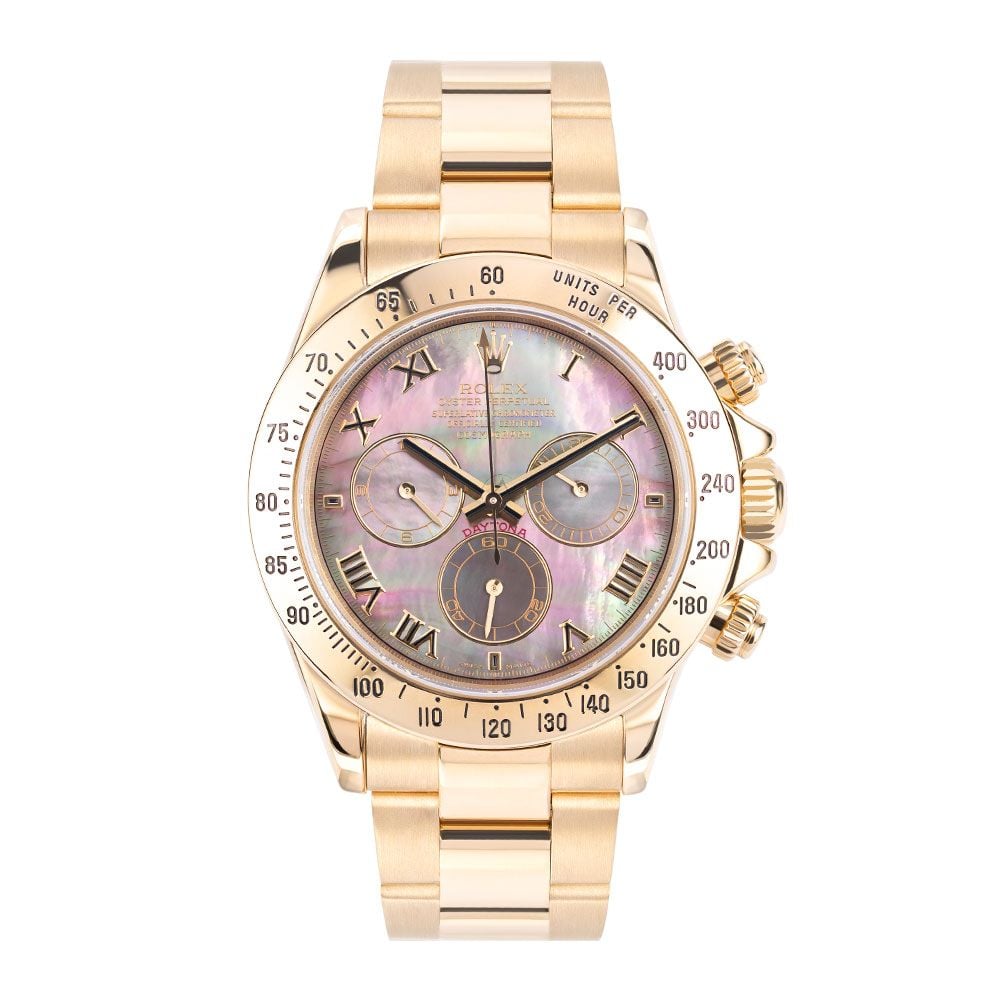 Rolex Cosmograph Daytona 116528, 18K Yellow Gold, MOP Roman Dial, 40 mm - Avi & Co. 1