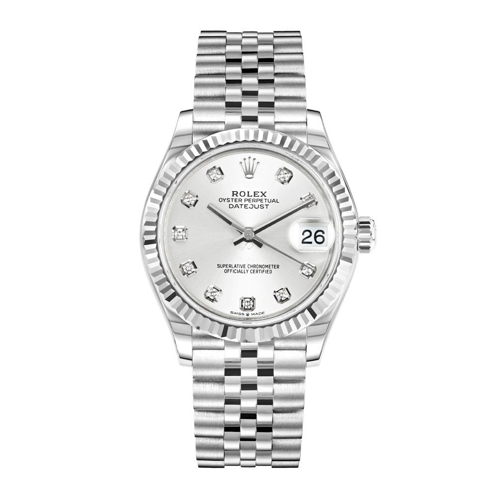 Rolex Lady-Datejust 278274, Jubilee, Steel, Silver Diamond Dial, 31mm - Avi & Co. 1